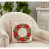 16"x16" Christmas with Poinsettia Wreath Design Square Throw Pillow Cover - Saro Lifestyle - 3 of 3