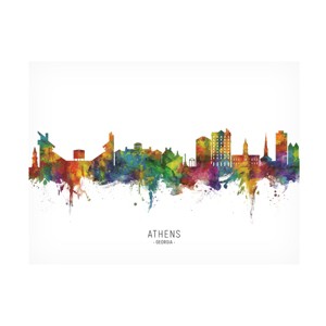 Trademark Fine Art Michael Tompsett 'Athens Georgia Skyline Named' Canvas Art - 1 of 4