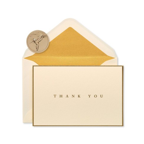 Gold Foil Folded Note Card Thank You Card With Envelopes 