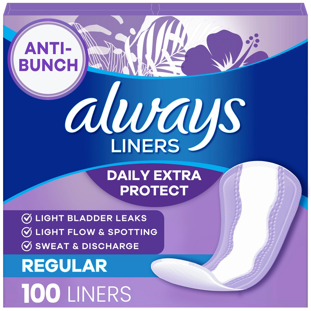 Always Xtra Protection Daily Regular Panty Liners - Unscented - 100ct