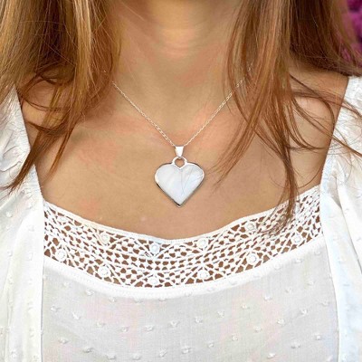 Slickblue Handcrafted Alpaca Silver Corozon Blanco Pendant - Adjustable 14-16" Chain, Natural Shell Accent