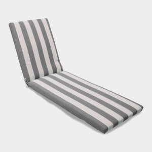 Cabana Stripe Outdoor Chaise Cushion Black - Threshold