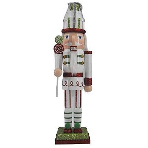 TX USA Corporation 14" Holiday Mantel Display Festive Candy Cane Theme Christmas Nutcracker Figurine - 1 of 2