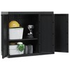 vidaXL Outdoor Storage Cabinet - Black PP, 38.2"x14.6"x33.5", Adjustable Shelf, Lockable Garden Storage Cupboard - 4 of 4