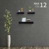 ChicFurnit Wall Shelf Set Floating Wood Shelves Invisible Brackets Hanging Shelf for Books Storage for Indoor Living Room, Black, 23.62"*4.92"*1.97" - 2 of 4