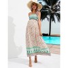 Maternity Sleeveless Smocked Dress Summer Casual Strapless Floral Tube Top Maxi Dress Photoshoot Baby Shower - 3 of 4