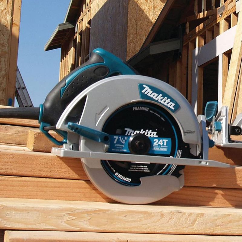 Makita 10.6 Pound Lightweight Magnesium 7.25 Inch Corded Circular Saw with Built In LED Lights, 15 Ampere Motor and Rubberized Handle, Blue, 6 of 8