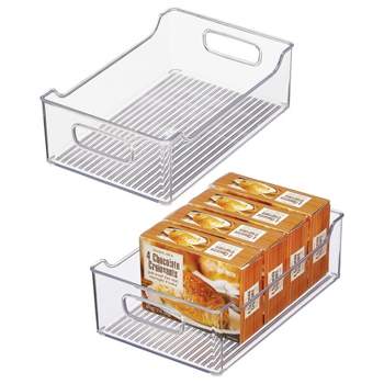 Mdesign Large Plastic Kitchen Pantry Storage Organizer Bin With Handles, 4  Pack - Clear, 10 X 10 X 7.75 : Target