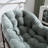 PAGED Oversized Rattan Accent Chair with Detachable Cotton Cushion, Patio Rocking Recliner Egg Chair for Porch & Backyard - 4 of 4