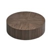 35.43 inModern Round Coffee Table MDF Coffee Table for Living Room,Drum Center Table for Apartment,No Need Assembly,Walnut - 3 of 4