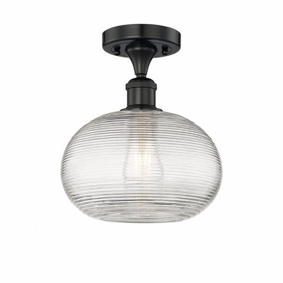 Ithaca - 1 Light Semi-Flush Mount In Industrial Style-9.63 Inches Tall and 10 Inches Wide