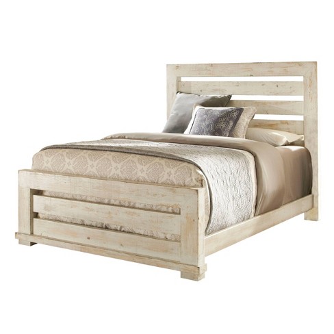 King Willow Slat Complete Bed Distressed White Progressive Target