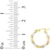 10k Two-Tone Gold 3mm Intertwined Round Hoop Earrings - 3 of 4