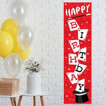 Big Dot of Happiness Ta-Da, Magic Show - Magical Birthday Party Front Door Decoration - Vertical Banner