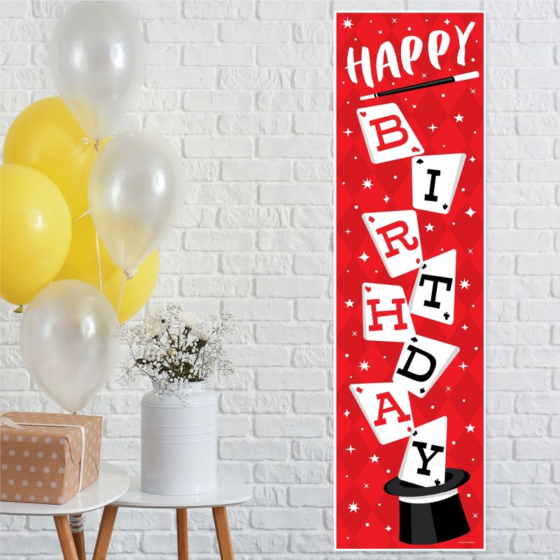 Big Dot of Happiness Ta-Da, Magic Show - Magical Birthday Party Front Door Decoration - Vertical Banner, 1 of 8