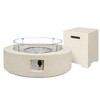 UPHA 42-inch Outdoor Round Magnesium Oxide Fire Pit Table Propane with Tank Cover and Wind Guard - 2 of 4