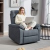 HOMCOM Swivel Rocker Recliner Chair, Wide Rocking Sofa with Pocket Spring, Footrest, Fabric Overstuffed Reclining Chair, Quick Assembly - 3 of 4