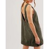 Coolmee Women Summer Mini Dress Corduroy Overall Dress Round Neck A Line Skirtall Jumper Mini Dress Pinafore with Pockets - 4 of 4
