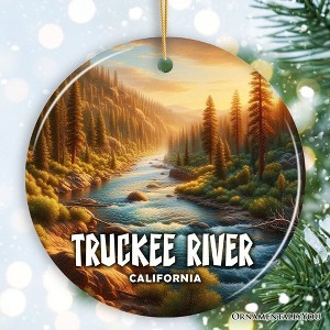 Lively Truckee Mountain Town Ornament, California River Charm and Outdoor Explorer Christmas Gift | OrnamentallyYou - 1 of 4