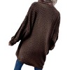 Imily Bela Womens Oversized Open Front Cable Knit Cardigan Sweaters Lantern Long Sleeve Chunky Outwear Coats - 3 of 4