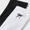 Girls' 2pk 'Bows' Mid Crew Socks - art class™ White - 3 of 3