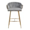 CAVINAS Set of 2 Velvet Bar Stool with Hand-Wave Back,26'' Counter Stools with Golden Chrome Base & Footrest for Home Pub & Kitchen Island - 4 of 4