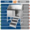 Pet Dog Bathing Station w/Stairs,Professional Dog Grooming Tub, Stainless Steel Dog Bathtub for Large, Medium&Small Pet - 4 of 4