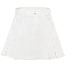 Girls Denim Skirts with Side Pockets Pleated Hem Skirts Casual Mini Denim Skirts - 1 of 4