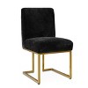 Set of 2 Mason Modern Dining Chairs With Gold Metal Sled Base Upholstered Fabric Dining Chairs-Maison Boucle - 4 of 4