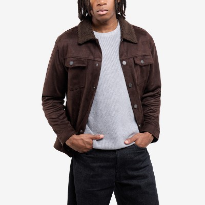 X RAY Men's Faux Suede Jacket With Faux Fur Collar in OLIVE Size XL — фото 5