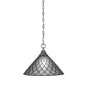 Toltec Lighting Any 1 - Light Pendant in  Chrome with 16" Diamond Ice Art Glass Shade - 1 of 1
