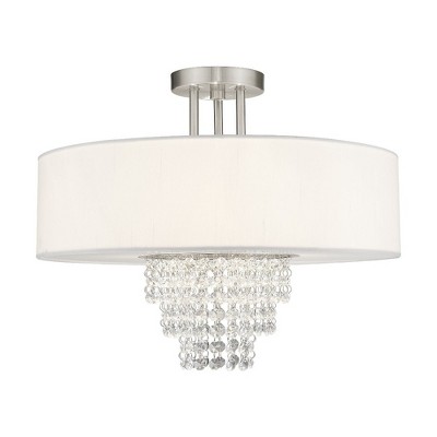 Livex Lighting Carlisle 4 - Light Semi-Flush Mount in  Brushed Nickel