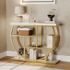 Entryway Table with Storage, Industrial 4-Tier Narrow Console Table Behind Couch with Half-Circle Base & Storage Shelves for Living Room, Hallway - 4 of 4