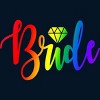 Adult Design By Humans Bride Pride Rainbow Wedding By Anhanva T-Shirt - 2 of 2
