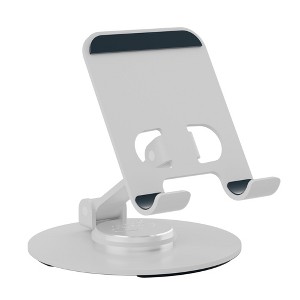 Uncaged Ergonomics Swivel Phone Stand, 360° Rotating Adjustable Desk Holder with Foldable Metal Design for Cell Phones - 1 of 4