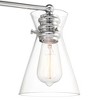 Possini Euro Design Emily Modern Wall Light Chrome Hardwire 22" 3-Light Fixture Clear Glass Shade for Bathroom Mirror Vanity Home - 3 of 4