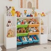 Kids Toy Storage Unit, Children's Bookcase Storage Unit, Toy Organiser with 8 Removable Toy Bins & Storage Shelves, Kids Playroom Organization - 4 of 4