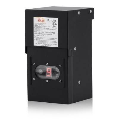 300Watt Transformer with Timer and Photo Cell Black - Alpine Corporation: Weather-Resistant, No Assembly Required