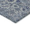 Denim Blue And Navy Blue Floral Washable Indoor Outdoor Area Rug - 4 of 4