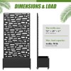 MAYEERTY Planter Box with Trellis Iron Black Gerald Wide Edge Street Style 47x47x16in 3-Piece Set - 4 of 4