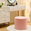 KTMBDW Round Teddy Fleece Ottoman with Soft Padded Seat, Multi-Functional Footrest, Upholstered Foot Stool for Living Room, Bedroom - 2 of 4