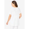 Woman Within Women's Plus Size Short-Sleeve V-Neck Shirred Tee - 3 of 4
