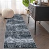 Washable Chenille Floral Print Bedroom Living Room Rugs, Non Slip Stain Resistant Large Dining Room Rugs, Retro Accent Home Decor Carpet - 3 of 4