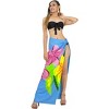 LA LEELA Women's Summer Bikini Wraps Beach Wrap Sarong Coverup Skirt Bathing suit Swimsuit Swimwear Cover Up for Women One Size Blue, Floral - image 4 of 4