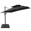Crestlive Products 9'X11' Double Top Cantilever Umbrella Outdoor 360° Rotation 6 Heights Adjustable Offset Umbrella with Metal Pole and Base - 2 of 4