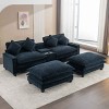 Sectional Sofa with 2 Ottomans, Sofa with USB Ports and Cup Holders and Storage Compartment, Chenille Couch with Plywood Frame-Cuddlewood - 3 of 4