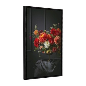 Kate & Laurel All Things Decor 23"x33" Sylvie Beaded Floral Study Black Offset Framed Canvas by Emiko and Mark Franzen Black - 1 of 4