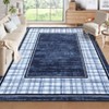Modern Area Rug Ultra-Soft Throw Rugs Contemporary Plaid Accent Carpet Non-Shedding Bordered Floor Cover Foldable Thin Indoor Mat for Bedroom - 2 of 4