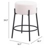 Zuo Blanche Counter Stool (Set of 2) Ivory - 3 of 4