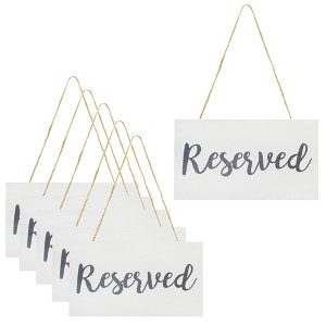 Darware Hanging Wooden Reserved Signs, 6pk; Rustic Style Wood Signs for Weddings and Special Events - 1 of 4